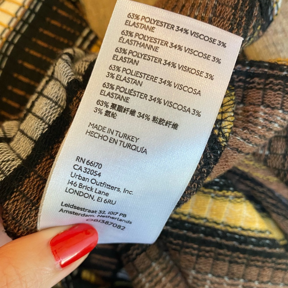 Maeve Anthropologie Wrap Midi Dress Striped Black & Brown XS - Picture 10 of 10